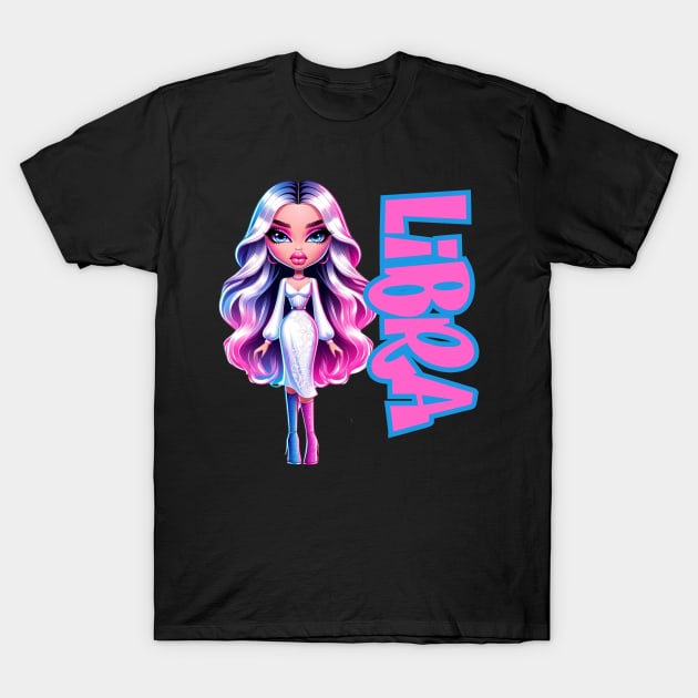 Libra Szn Dollz Zodiac Birthday Baddie Y2K T-Shirt by Lavender Celeste